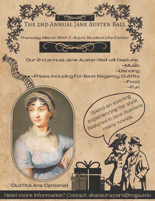 2nd Annual Jane Austen Ball flyer.